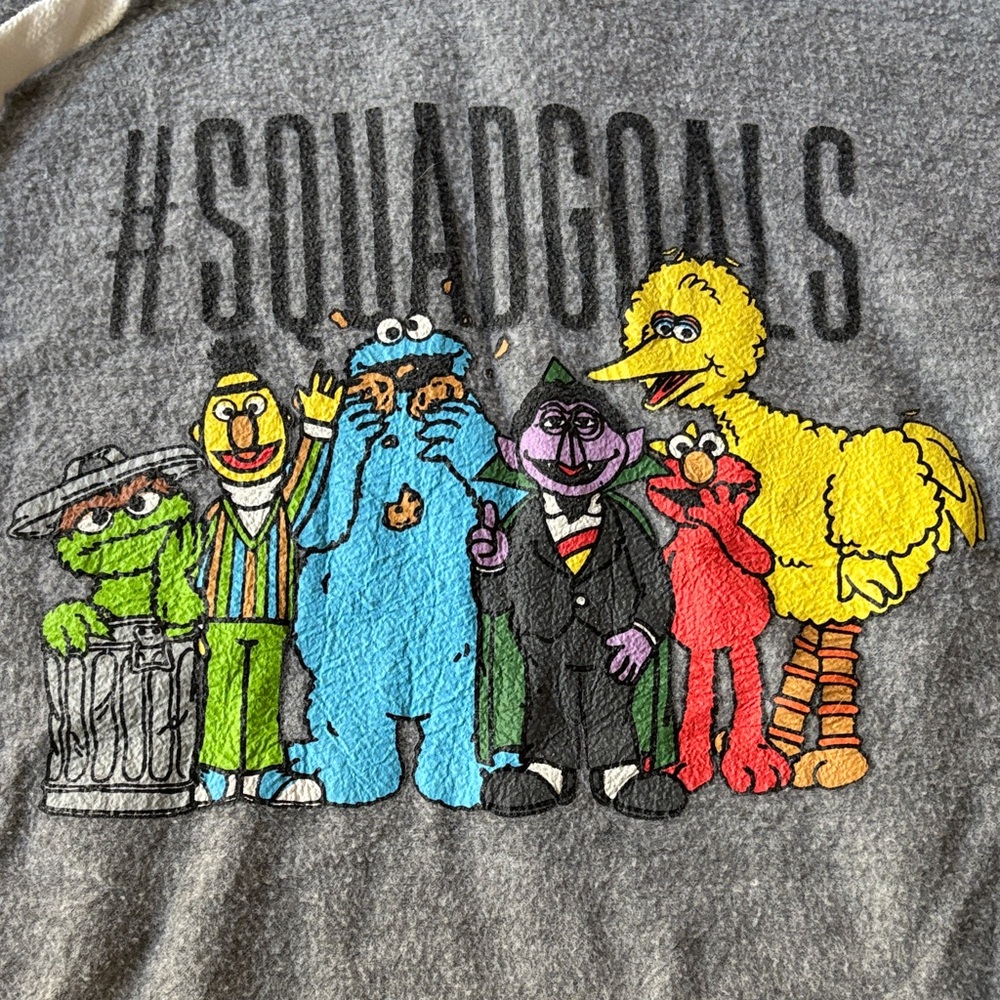 Juniors Sesame Street Gray Sweatshirt